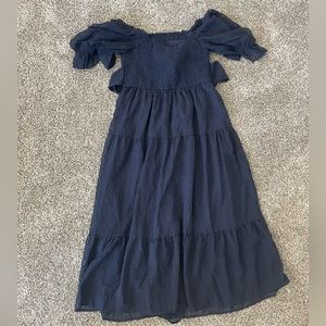 Merokeety, small, navy blue midi dress.